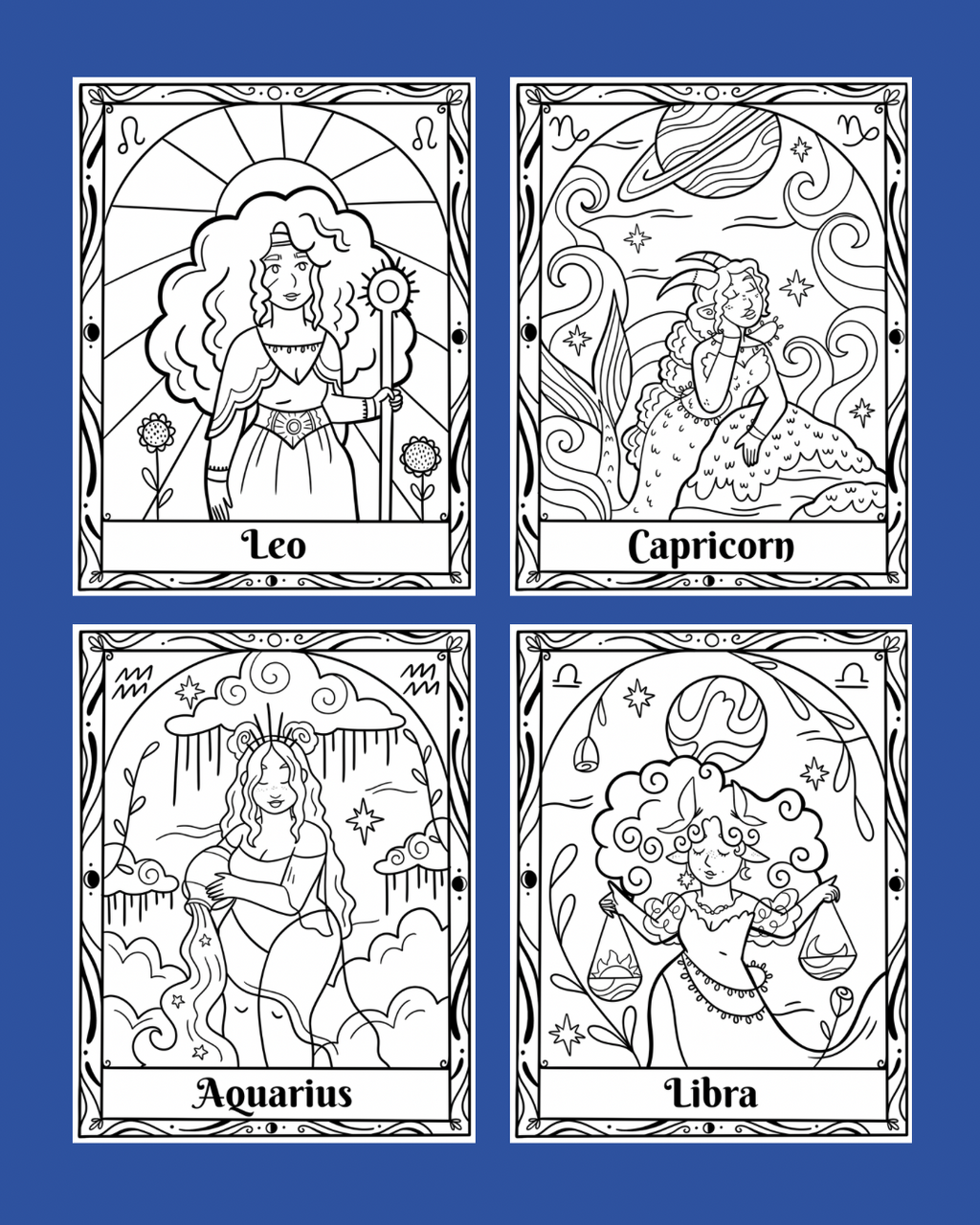 Zodiac Signs Coloring book