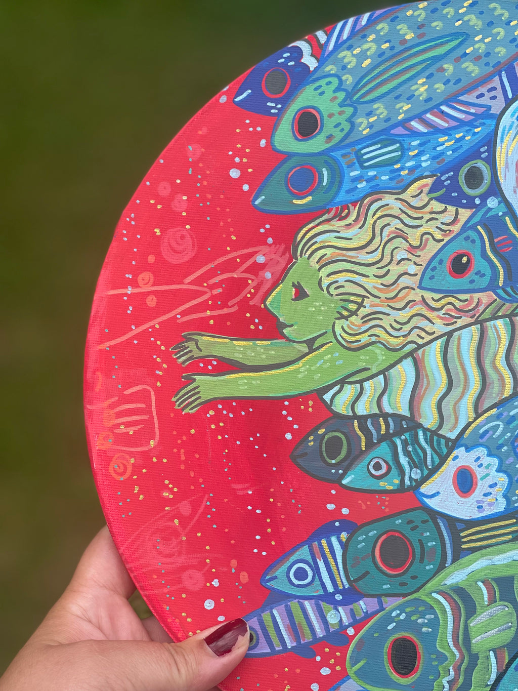 Mermaid & Fishes Original Painting