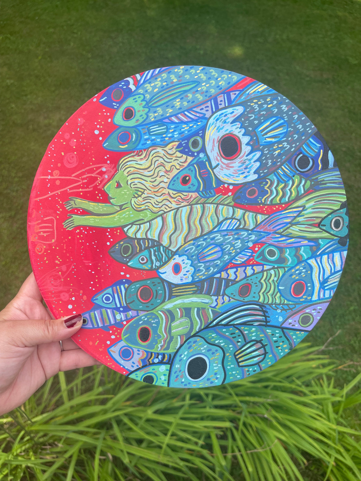 Mermaid & Fishes Original Painting