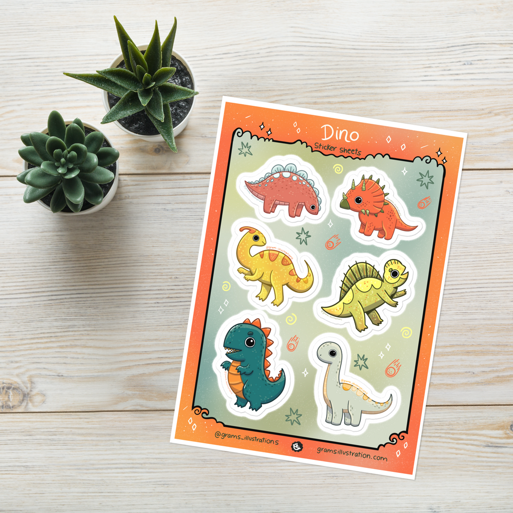 Dinosaur Sticker Sheet