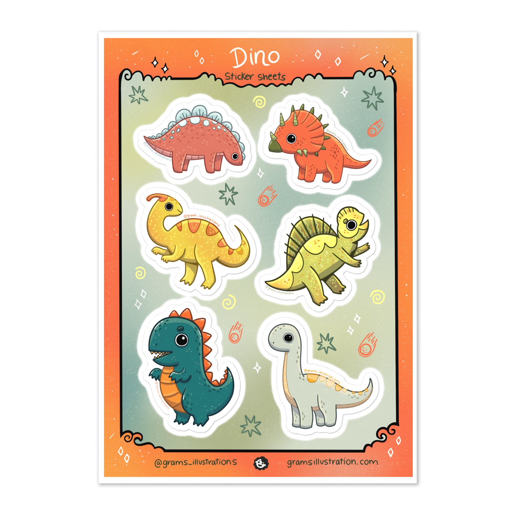 Dinosaur Sticker Sheet