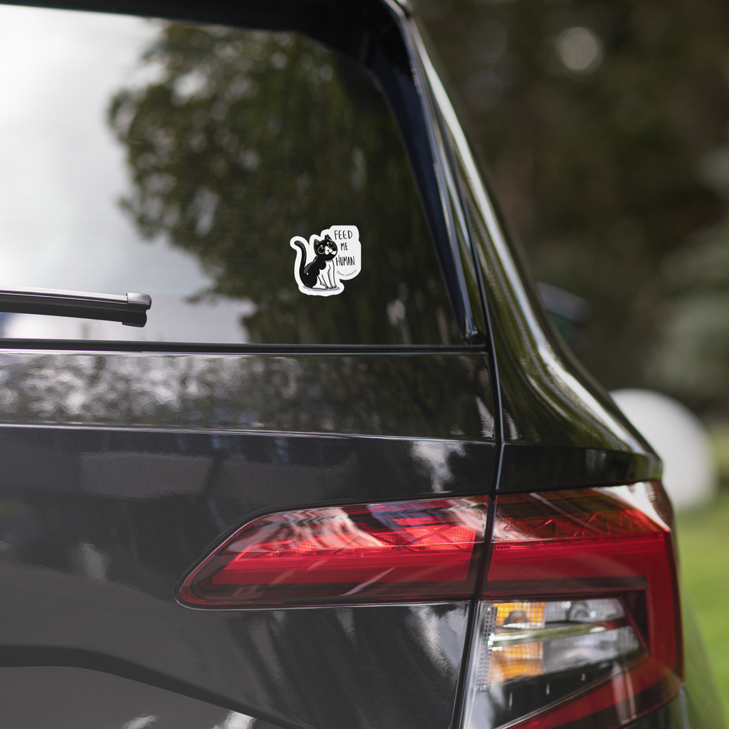 Feed Me Human Cat Sticker
