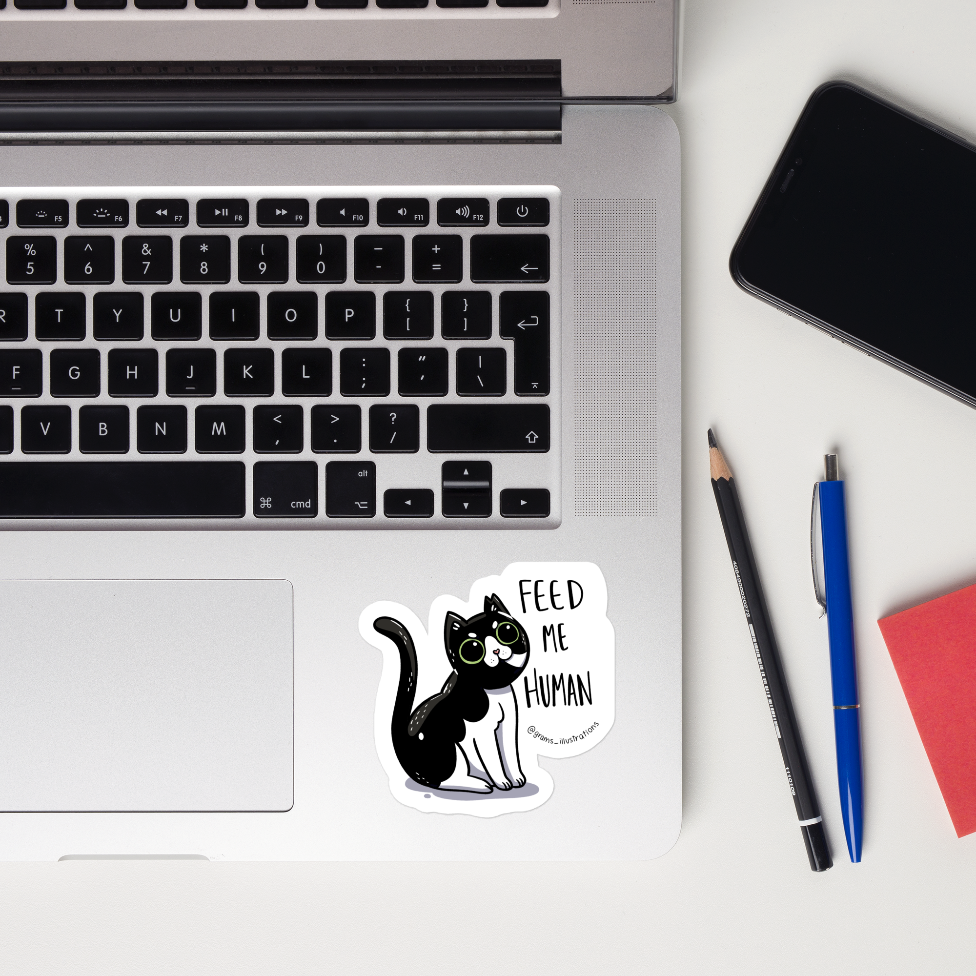 Feed Me Human Cat Sticker