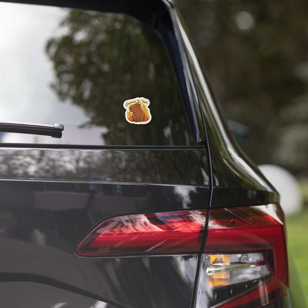 Embrace the Chaos Capybara Sticker