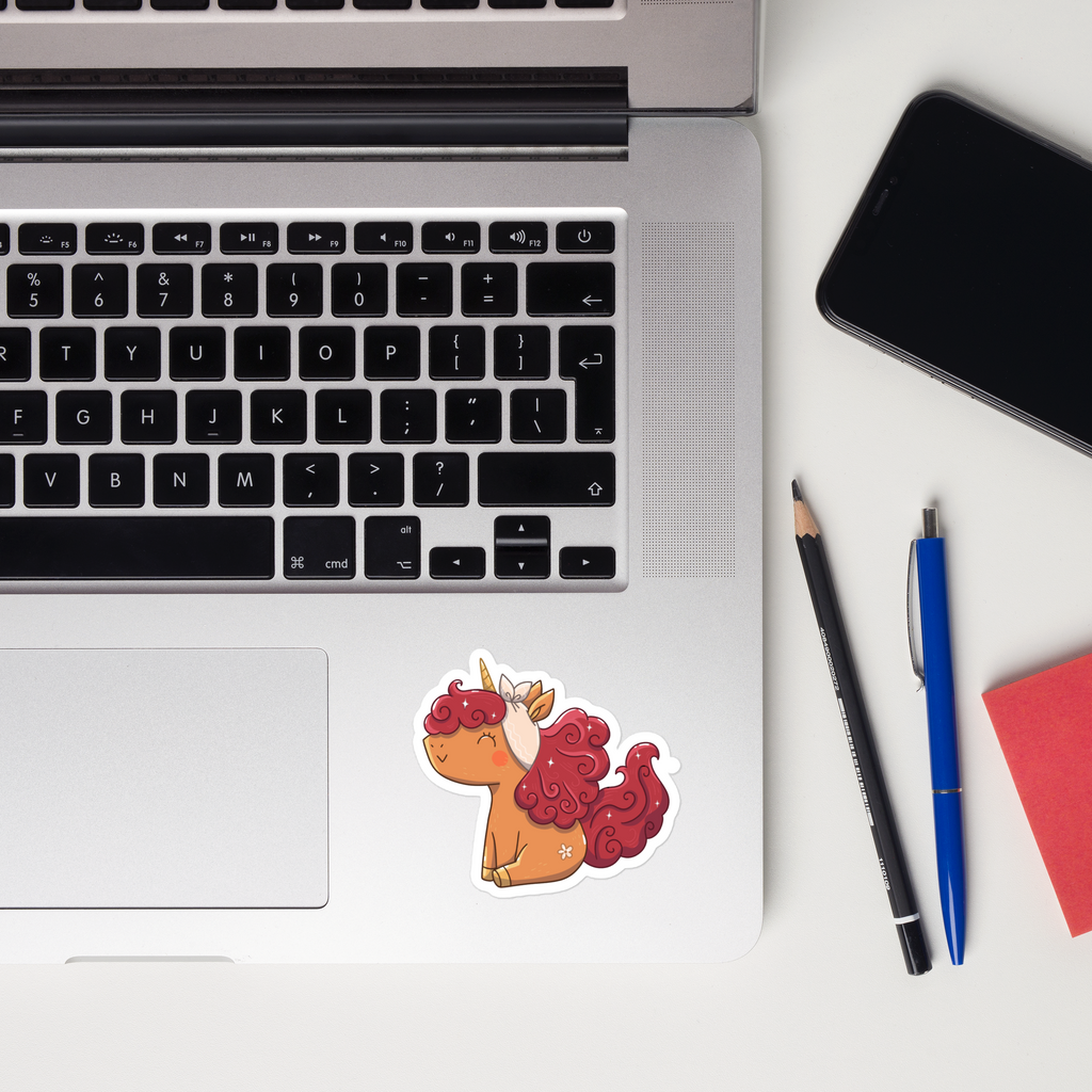Orange Unicorn sticker