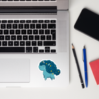 Blue Curly Unicorn Sticker