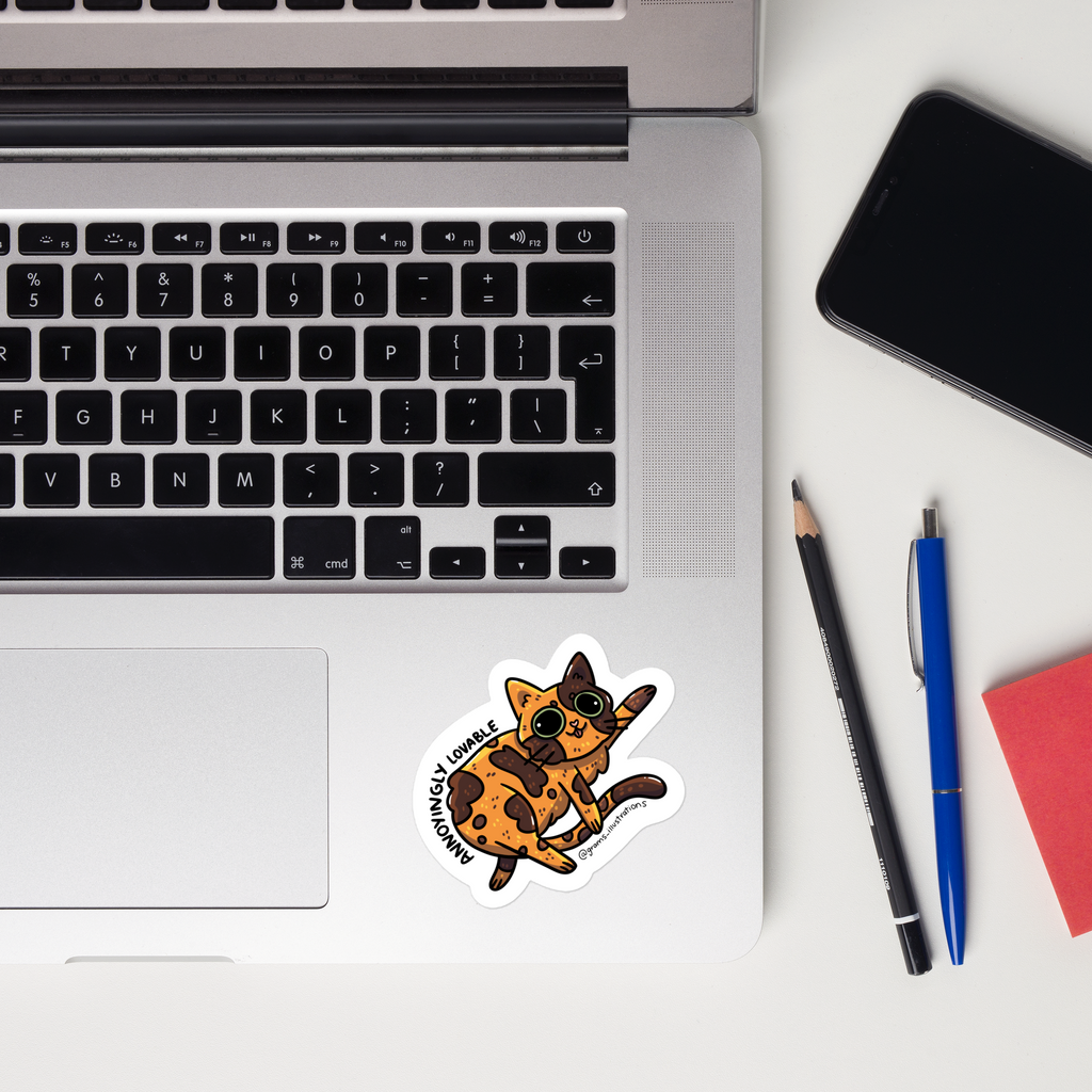 Annoyingly Lovable Cat Sticker