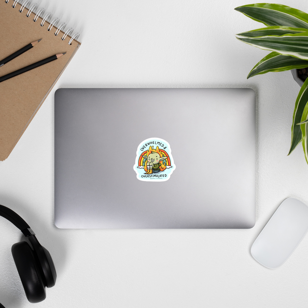 Overwhelmed & Overstimulated Sticker