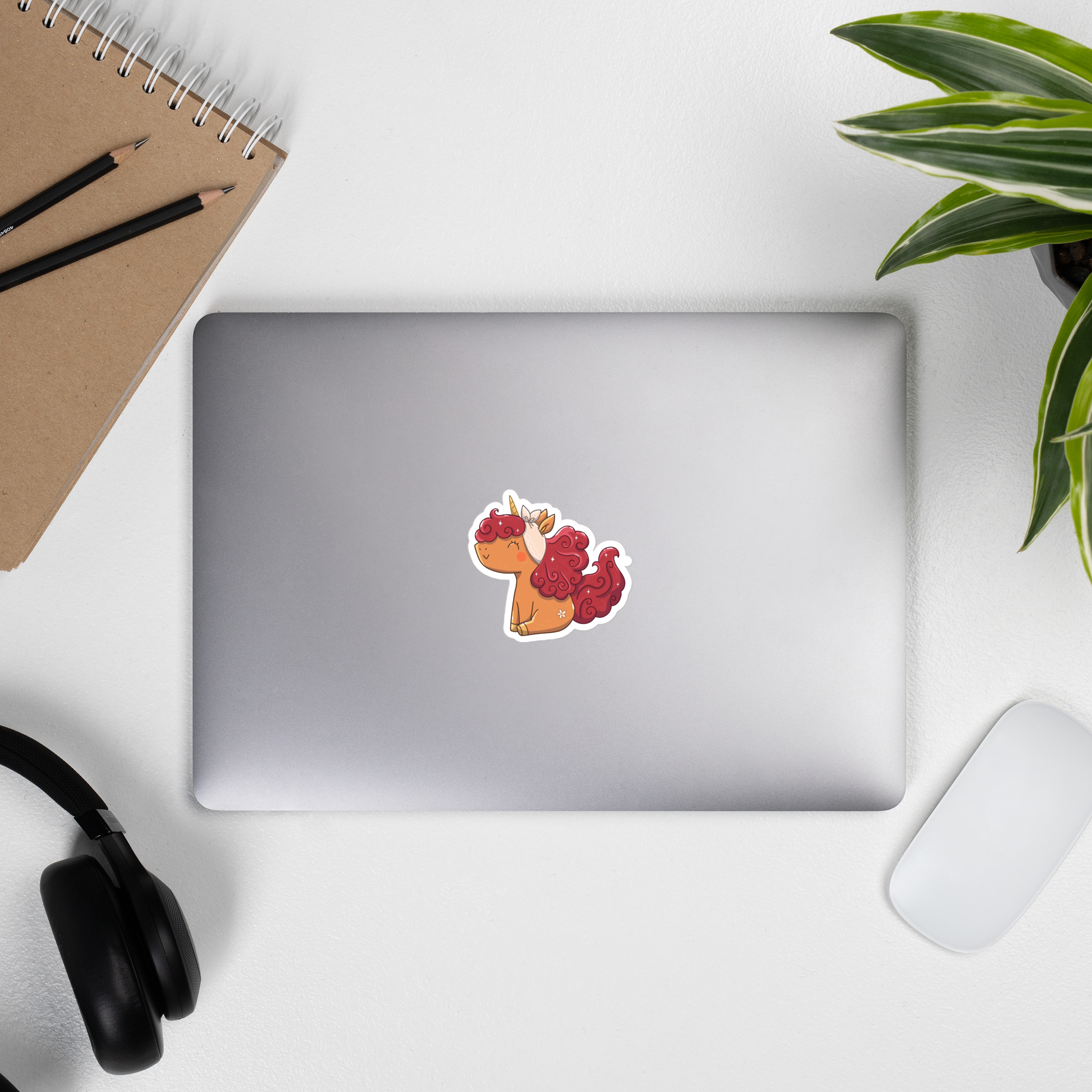 Orange Unicorn sticker